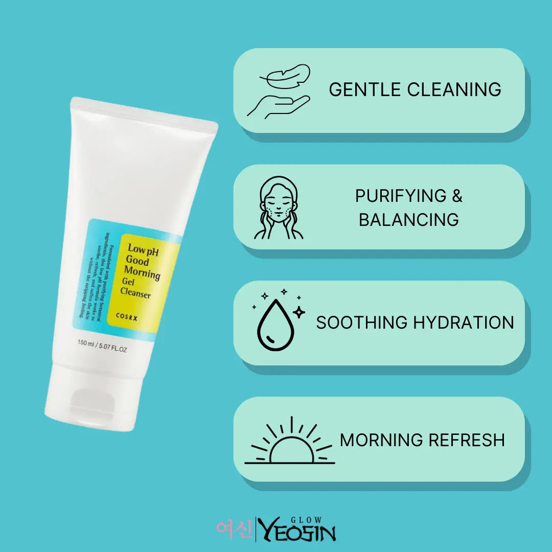 COSRX Low pH Good Morning Gel Cleanser (150ml) Glow Yeosin