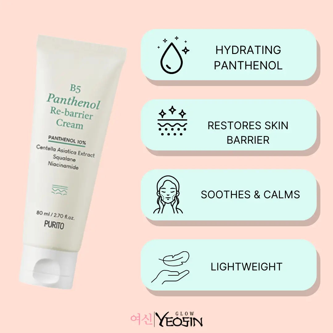 PURITO B5 Panthenol Re-barrier Cream Glow Yeosin