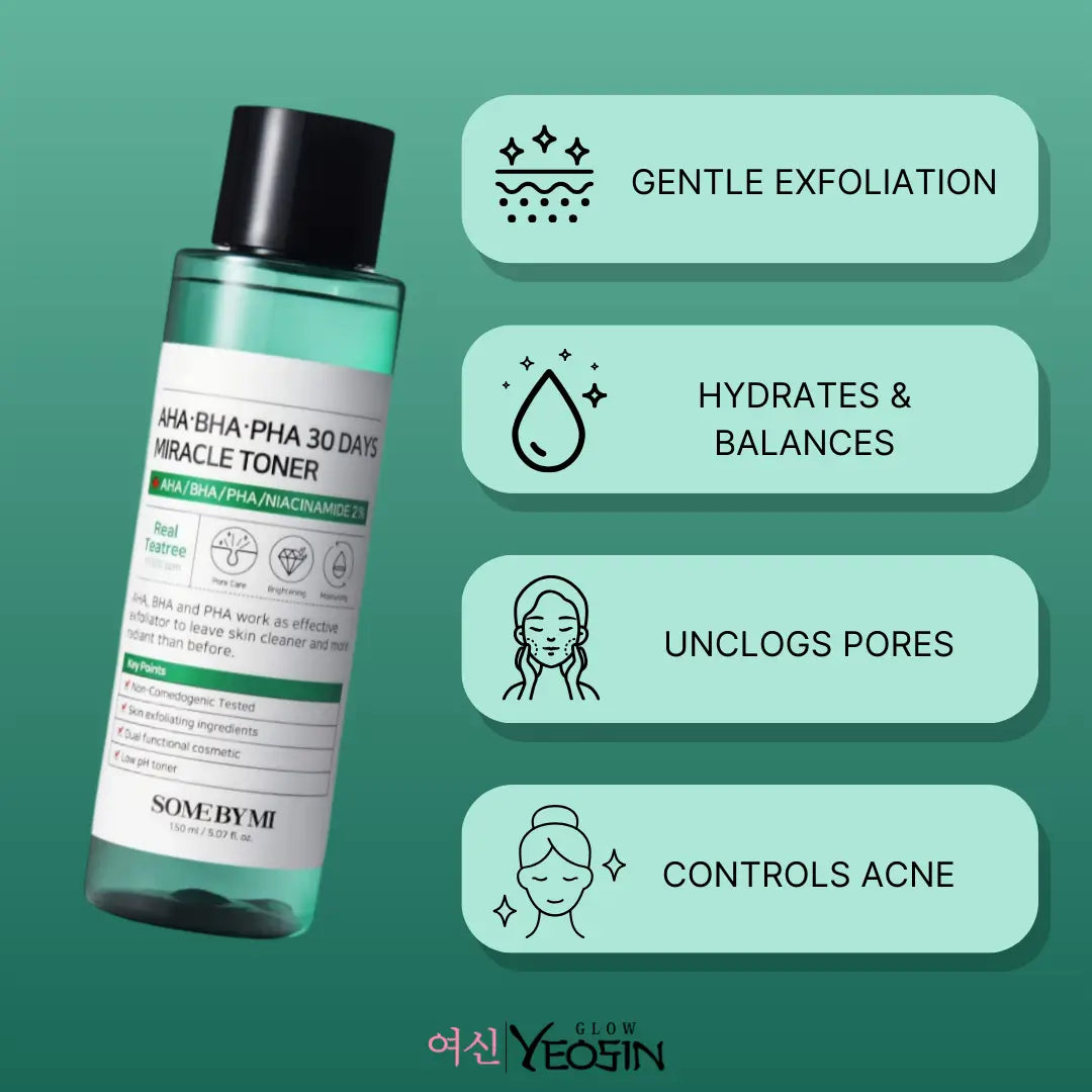 SOME BY MI AHA BHA PHA 30 Days Miracle Toner 150ml Glow Yeosin